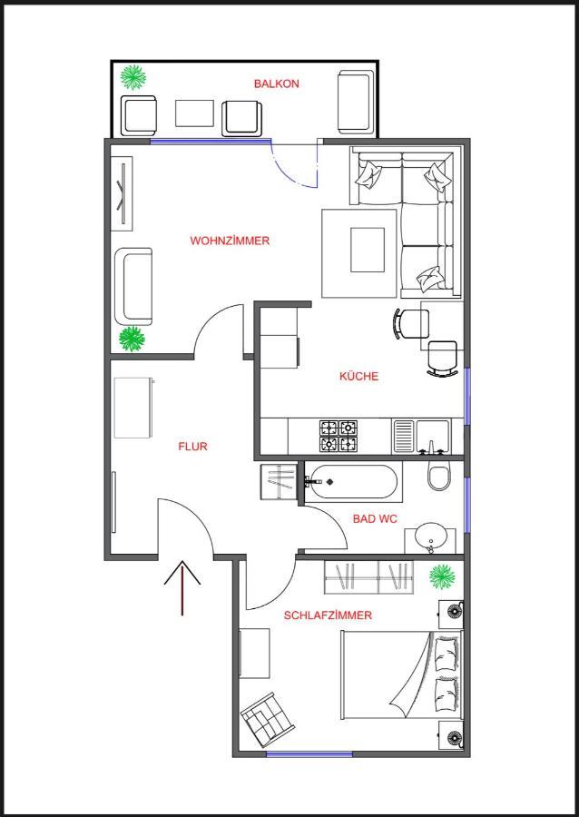 Kurstadt Apartment Moderne 2Zkb Balkon-Pkw-Stelp-Self-Check-In 24H Бад-Наугайм Екстер'єр фото